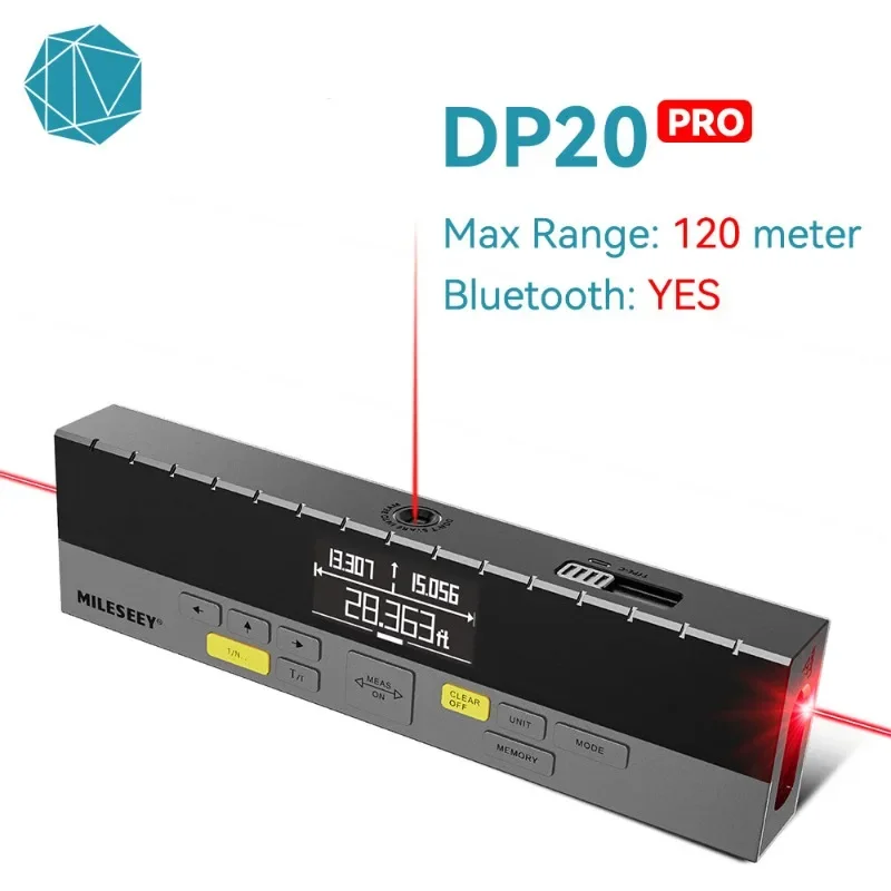 

Mileseey DP20 Bilateral Laser Distance Meter,120m Multifunction Digital Tape with Angle and Mark,Rechargeable and Bluetooth