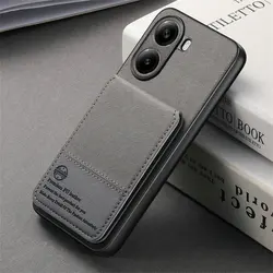 Luxury RFID Card Holder Wallet Phone Case - Premium Protective Cover with  Design for Poco X8 Pro Max (GRAY)