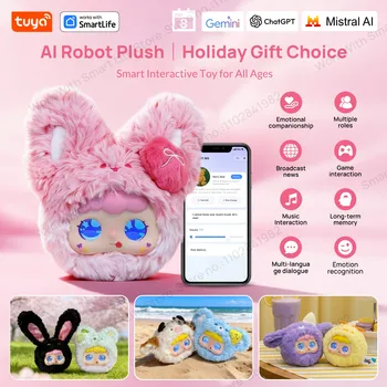 Regalo perfetto! Giocattoli per Animali Domestici con Intelligenza Artificiale | 7 Simpatici Mini Animali LED Giocattoli di Peluche Intelligenti |   Robot Compagno Interattivo Vocale Ricaricabile per App Tuya