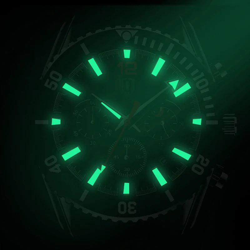 QINGXIYA Fashion Moon Phase Quartz Watch Men Sports Silicone Strap Waterproof Luminous Calendar Luxury Chronograph Watches Mens