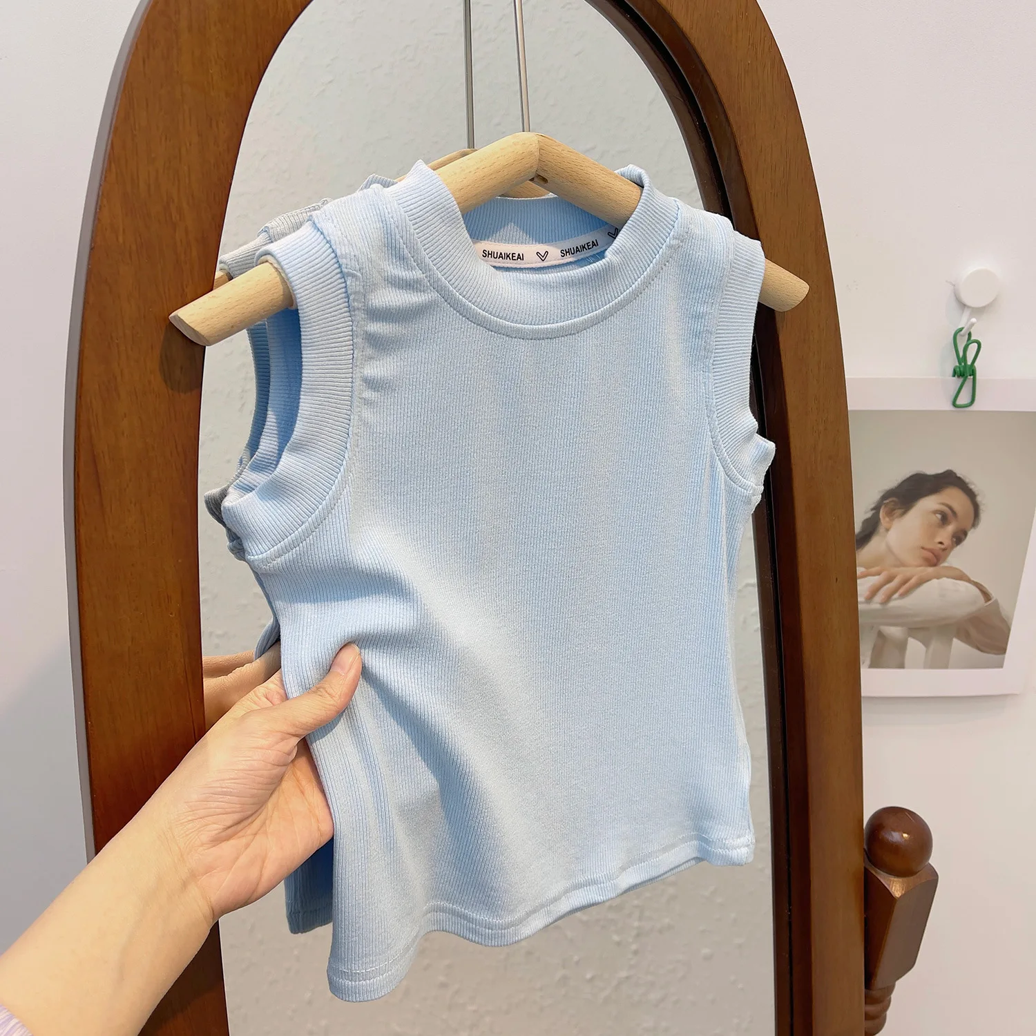 Tank Tee for Kids Baby Girls Sleeveless T-shirts Korean Clothing for Infants Top Clothes Children