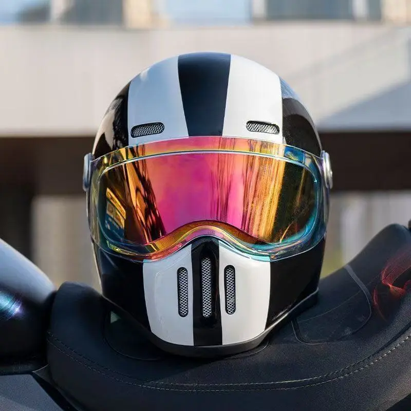 C-Ridng Genuine Carbon Fiber Adventure DOT Certified Modular Design Style Full Face Motorcycle Helmet with Dark Detachable Lens - Image 6