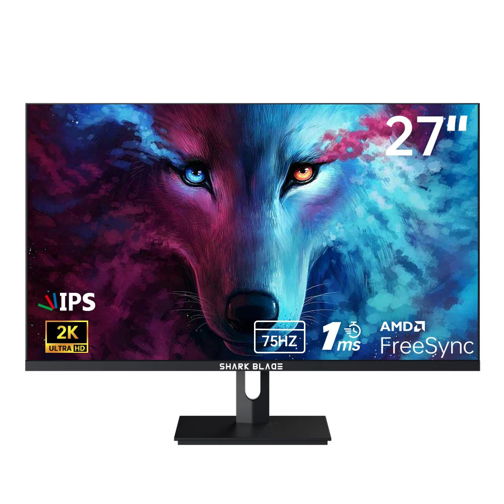 

27inch 75Hz 2K Computer Gaming IPS LCD Monitor 1ms Response Free-Sync Rotary Lift With Speaker