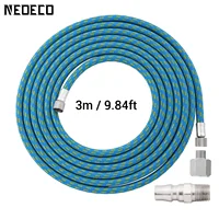 3 meter/10-Ft Nylon Braided Airbrush Air Hose Standard 1/8"" - 1/4"" Adapter Suit for Air Bursh Kit 3 in 1 Tool Accessories 1