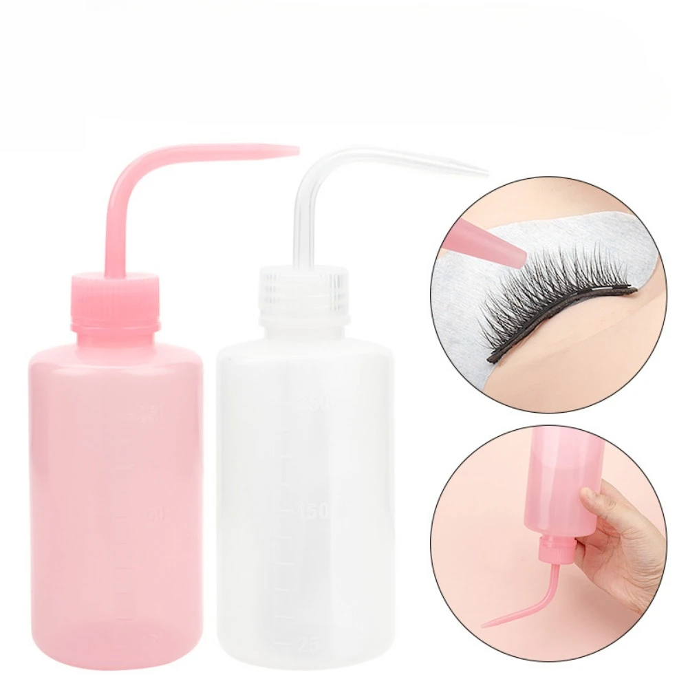 

250//500ml Eyelash Cleaning Washing Bottle Curved Spout Cleaner Waterproof Eyebrow Remover Bottle Eyelash Extension Makeup Tool