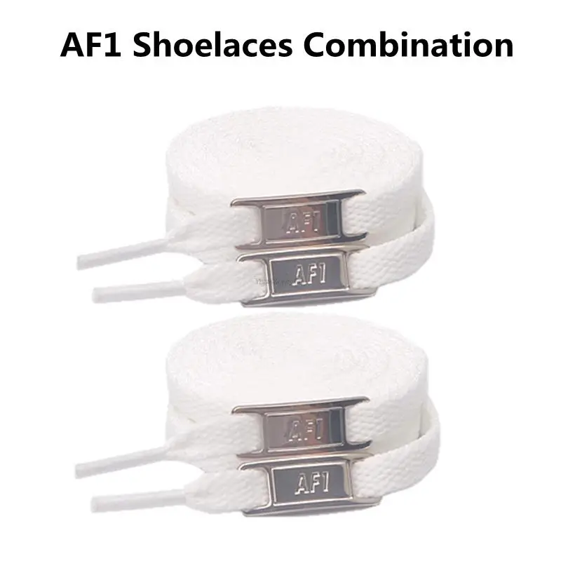 4Pcs AF1 Shoelaces Combination White Flat laces and Shoe Decoration Suit Sneaker Shoelace Air Force one Shoes Accessories