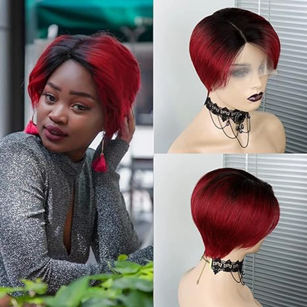 Short Pixie Cut Wigs 13X4X1 Lace Front Wigs Straight Bob Human Hair Wig For Black Women