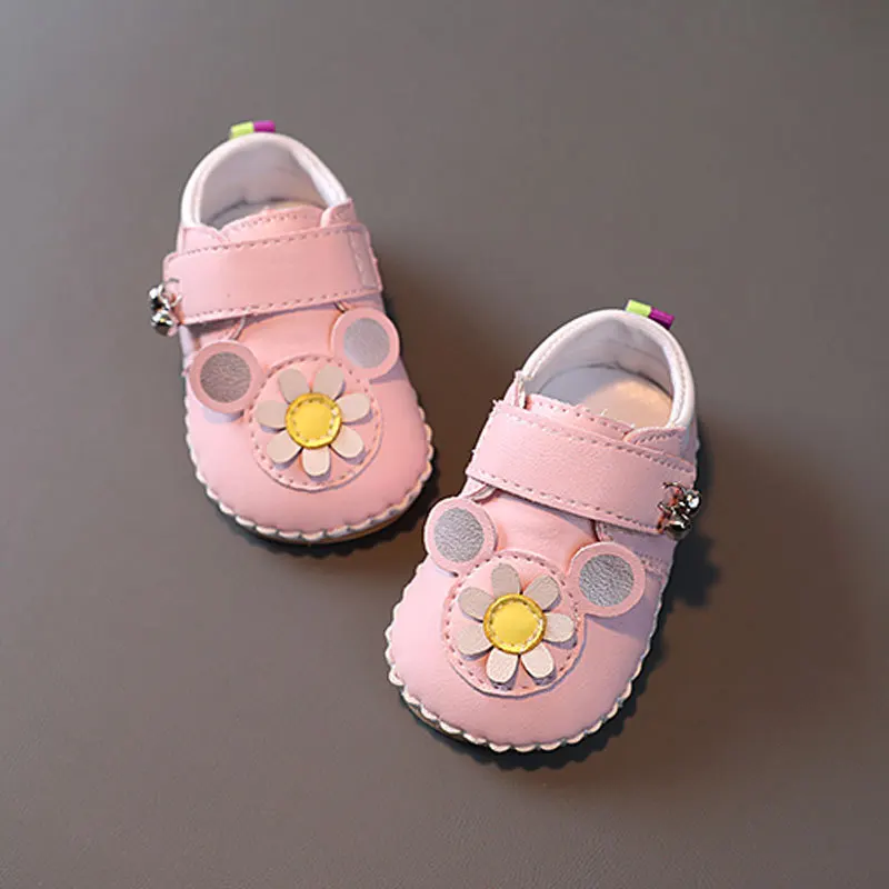 Baby Shoes 2023 Spring Soft Leather Anti Slip Casual Flats Baby Girls Dress Princess Shoes First Walkers Cute Flower Kids Shoes 6