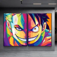 Canva Artwork 1 PIECE Peinture Décoration, Cadeau de dessin animé, Rick Zoro, Affiche de décoration pour chambre d'enfant 1