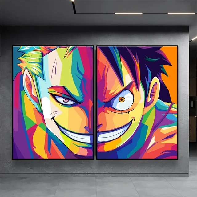 Canva Artwork 1 PIECE Peinture Décoration, Cadeau de dessin animé, Rick Zoro, Affiche de décoration pour chambre d'enfant 1