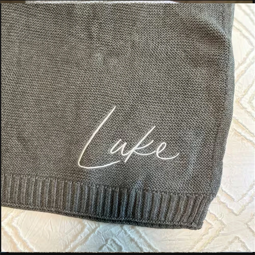 Personalized Embroidered Soft Cotton Baby Blanket – Ideal Newborn Gift