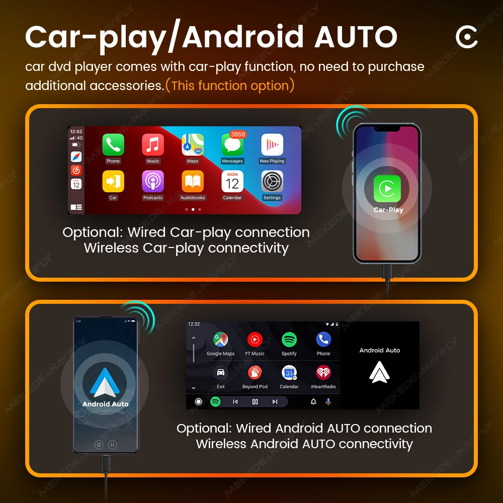 MEKEDE Navifly 6.86 pollici 1 DIN 2 DIN Carplay Android Auto Car Multimedia Video Lettore MP5 Radio FM BT Per VW Toyota Hyundia KIA - Image 4