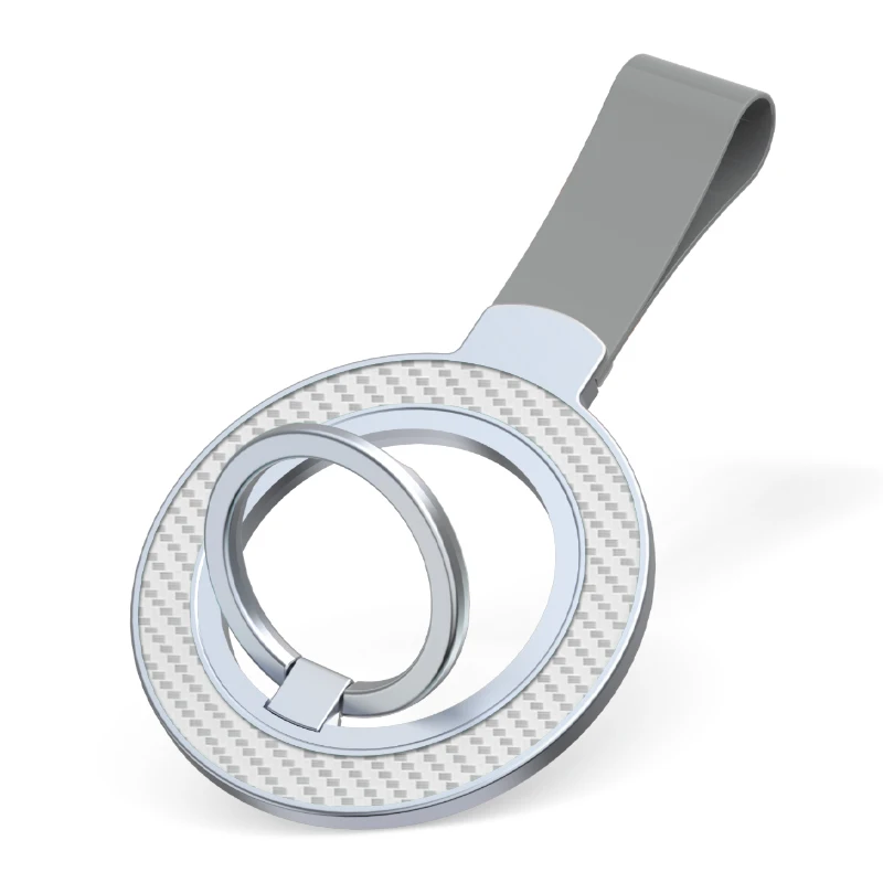 Dual-Sided Magnetic Phone Grip with 360° Rotation and Kickstand Capability