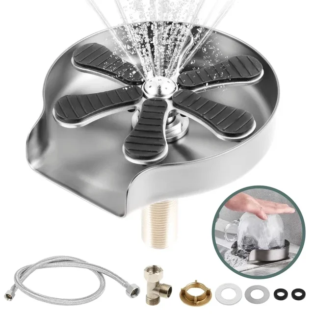 เครื่องล้างแก้วอัตโนมัติเครื่องซักผ้าถ้วยที่มีประสิทธิภาพสําหรับอ่างล้างจานสแตนเลสขวดนมทําความสะอาดอ่างล้างจานสิ่งที่แนบมาอุปกรณ์บาร์ 1