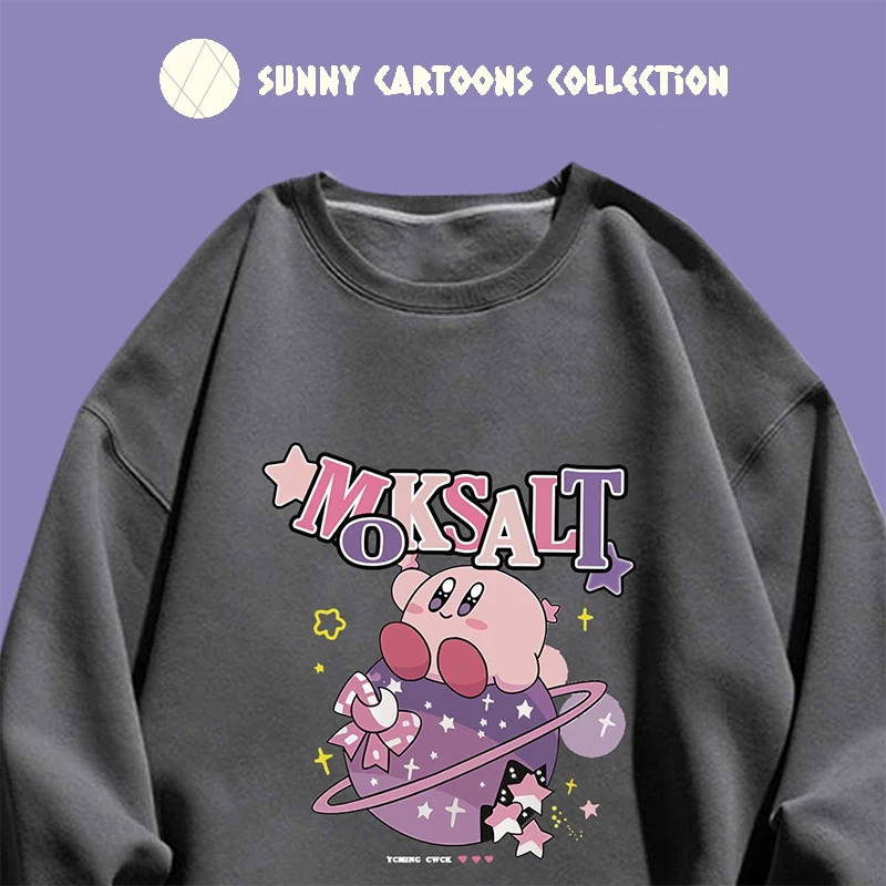

Новая Аниме Толстовка Kirby, пуловер с принтом планеты, кавайный Повседневный свободный свитер, осенняя хлопковая уличная одежда для мужчин и женщин в американском стиле