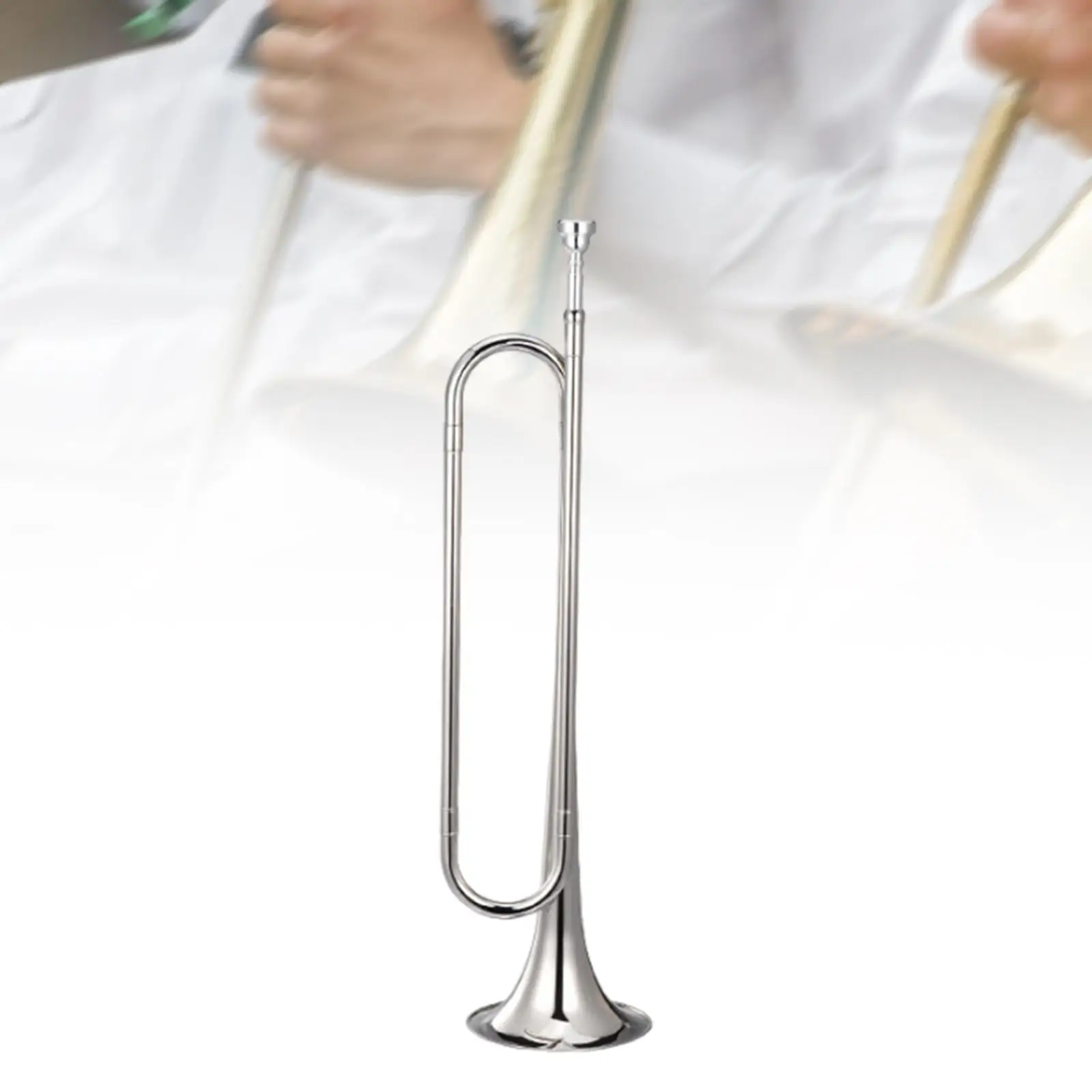 Bugle Brass Instrument Portable Brass Blowing Bugle for Beginner Band Adults