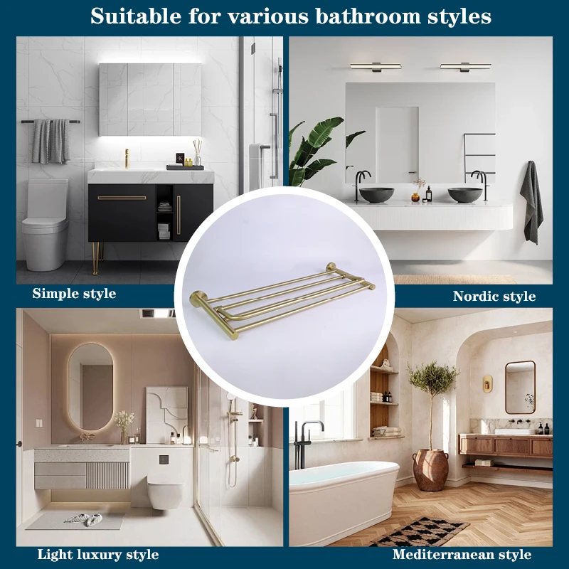 Description Picture 4 of itemFoldable Towel Rack Brushed Nickel Wall Mounted Rose Gold Black Stainless Steel Hotel Bathroom Accessories