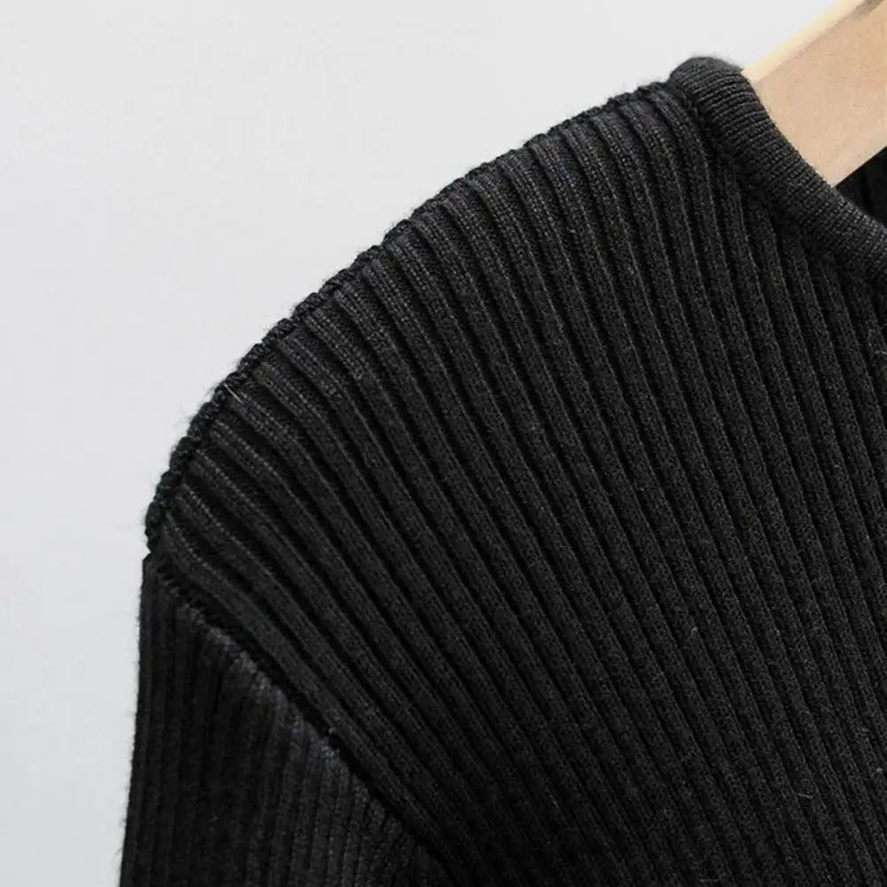 Round Neck Women Top Stylish Women's Long Sleeve Crop Top with Matching Cover-up Soft Knitted T-shirt Round Neck Solid Color
