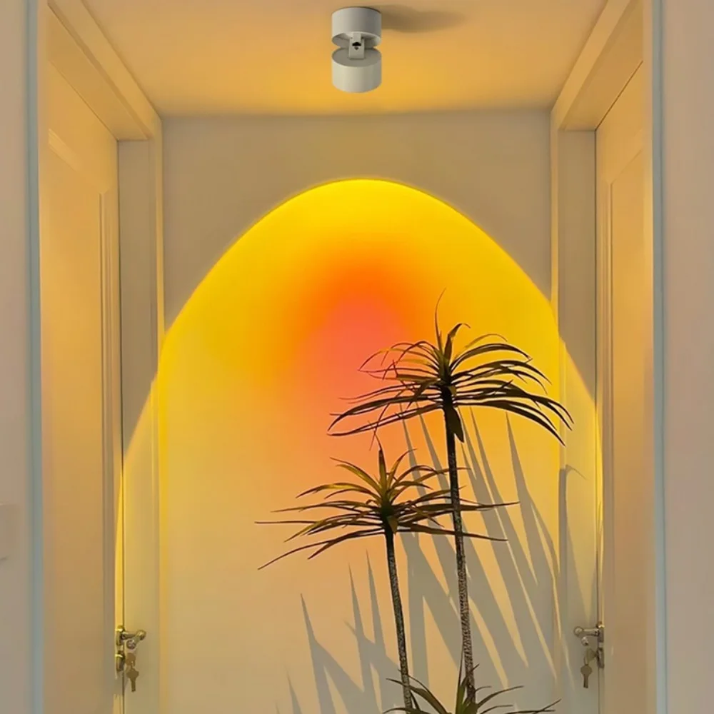 Ambient light Sunset glow COB Spotlight 360&deg; Rotation 12W 18W 24W Anti-glare Dimmable LED Downlight AC85-265V Interior lighting