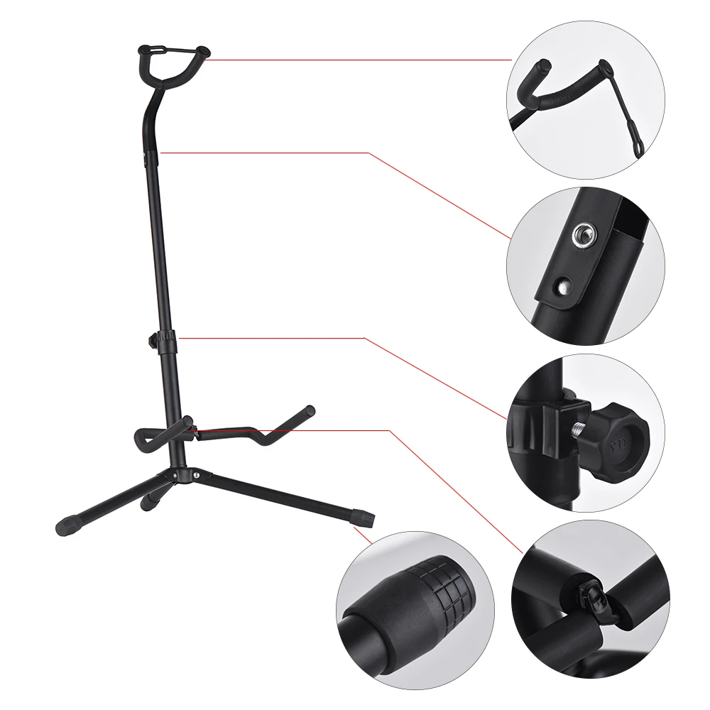 Premium Metal Tripod Guitar Floor Stand for Acoustic & Electric Instruments