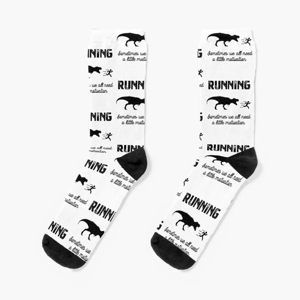 

Running Motivation Raptor Chase Funny Dinosaur Gift for Men and Women Socks sport winter gifts floor Socks Woman Men's