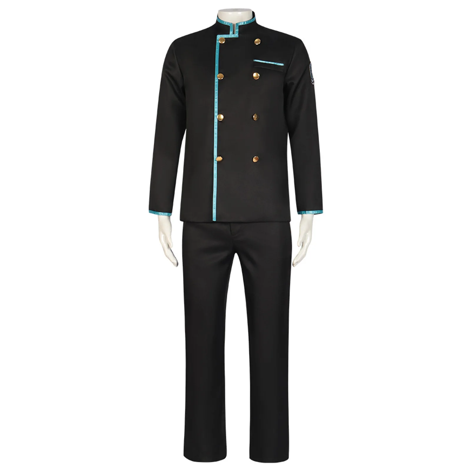 

Anime Blue Lock Rin Itoshi Cosplay Costume Men Daily Uniform for Autumn Halloween Carnival Black Top Pants Embroidered Armband