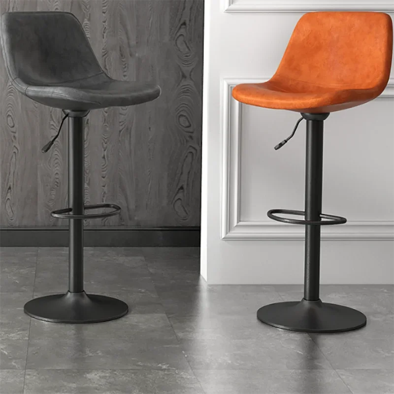 

Lounge Counter Stool Bar Chair Rotate Modern Swivel Backrest Bar Stool Home Designer Metal Nordic Ron Silla Household Items