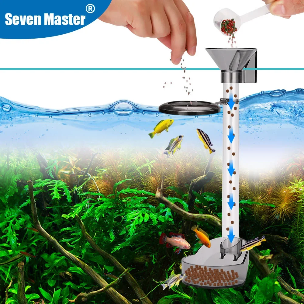 Acrylic Aquarium Feeder Tube Bowl Feed Small Fish Shrimp Food Feeding Fish Tank Feeder Circle 21-38cm Telescopic