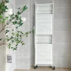 Nordic iron Kitchen Cabinets Folding Storage Rack Multi-layer Kitchen Pan Microwave Storage Rack Home Bathroom Mobile Rack R 5