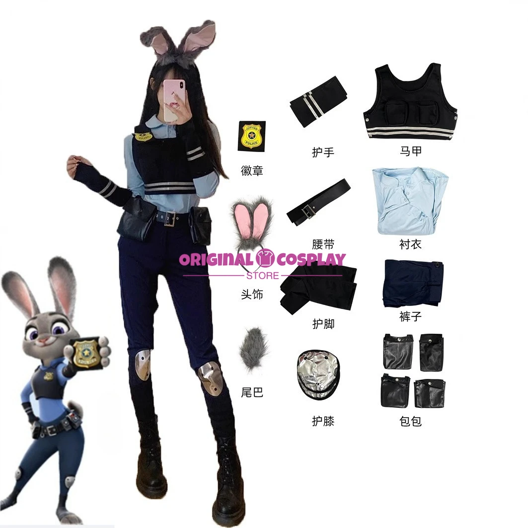 Costume Cosplay Judy Hopps Zootopie Officier Police