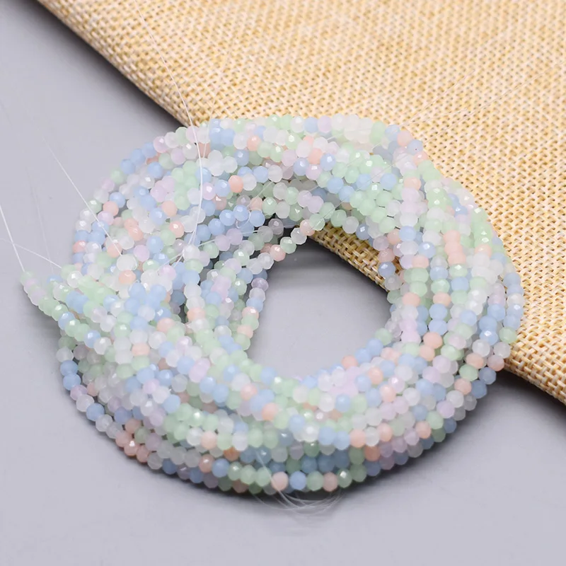Bala&Fillic Cuentas De Vidrio Briolette De 4mm, Cuentas Facetadas De Cristal En Forma De Rondelle, Cuentas Para Manualidades DIY Para Pulseras, Surtidas En 24 Colores Con Caja De Contenedor (Total