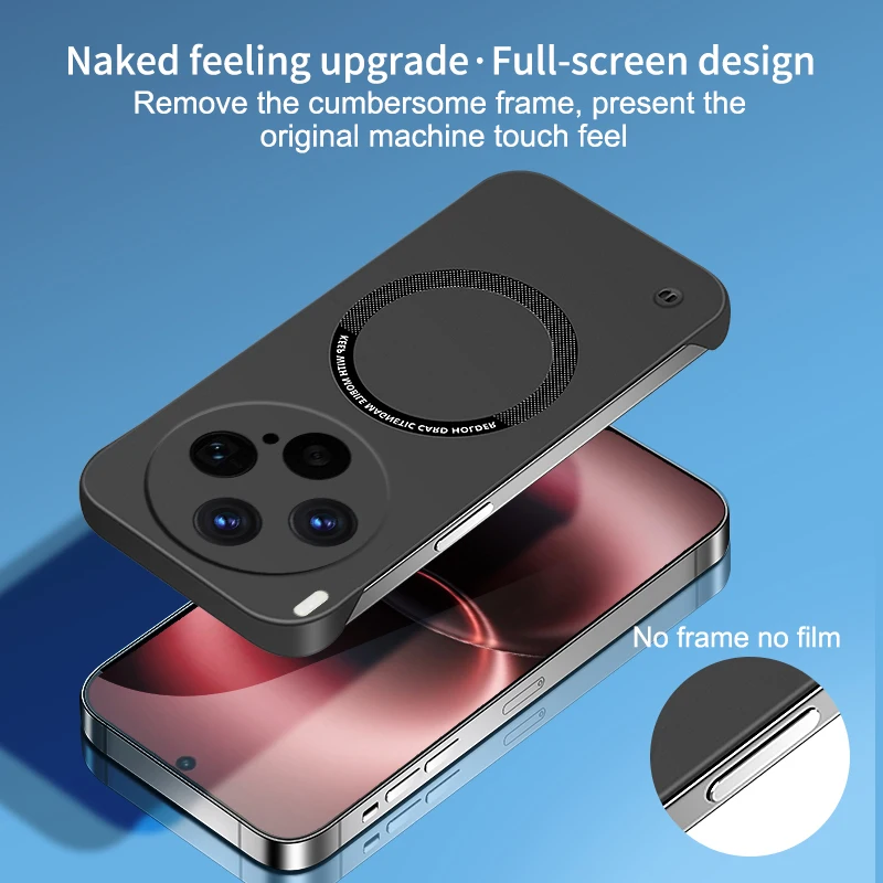 Ultra-Thin Frameless Phone Case with Magnetic Wireless Charging Compatibility