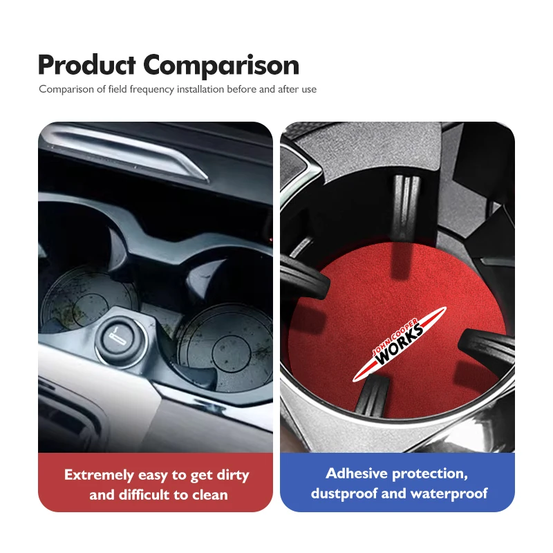 Car Anti Slip Mat Coaster Water Cup Slot Decorate Accessories For MINI R60 F56 R56 F54 F57 R70 JCW John Cooper Works cup holder coasters car non slip mat cup holder inserts car coaster pads