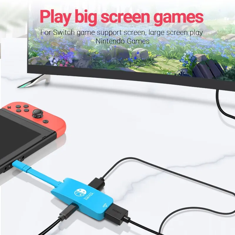 Dnkeaur USB C to HDMI Adapter Cable Compatible with Nintendo Switch, Type-C  to HDMI Conversion Cable Replaces The Switch Docking Station for TV