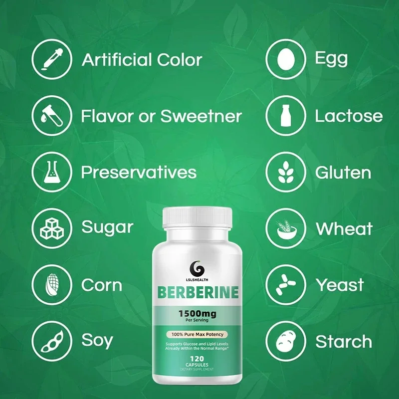 Premium Berberine HCL 1500mg-Berberine HCI Root Supplements Pills-Immune System, Healthy Weight Management
