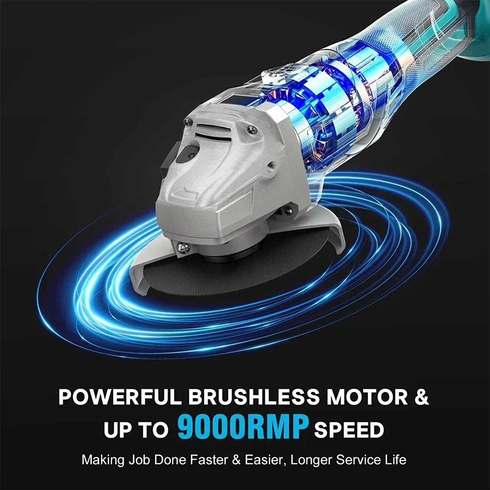 125mm Brushless Angle Grinder Li-ion Battery Cordless Cutting Polishing Grinding For Makita 18V Battery 3