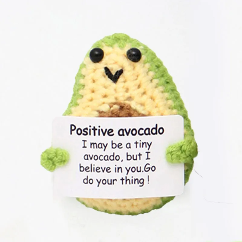 Plush Toy New Positive Energy Potato Hug Pocket Mini Handmade Plush Wool Knitting Doll with Card Funny Christams Gift Home Room Decoration