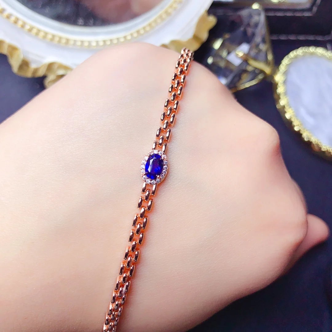 S925 Sterling Silver Luxury High Clarity Full Fire Color Sapphire Bracciale Lady Seiko Set Beautiful Color Special Mail Boutique