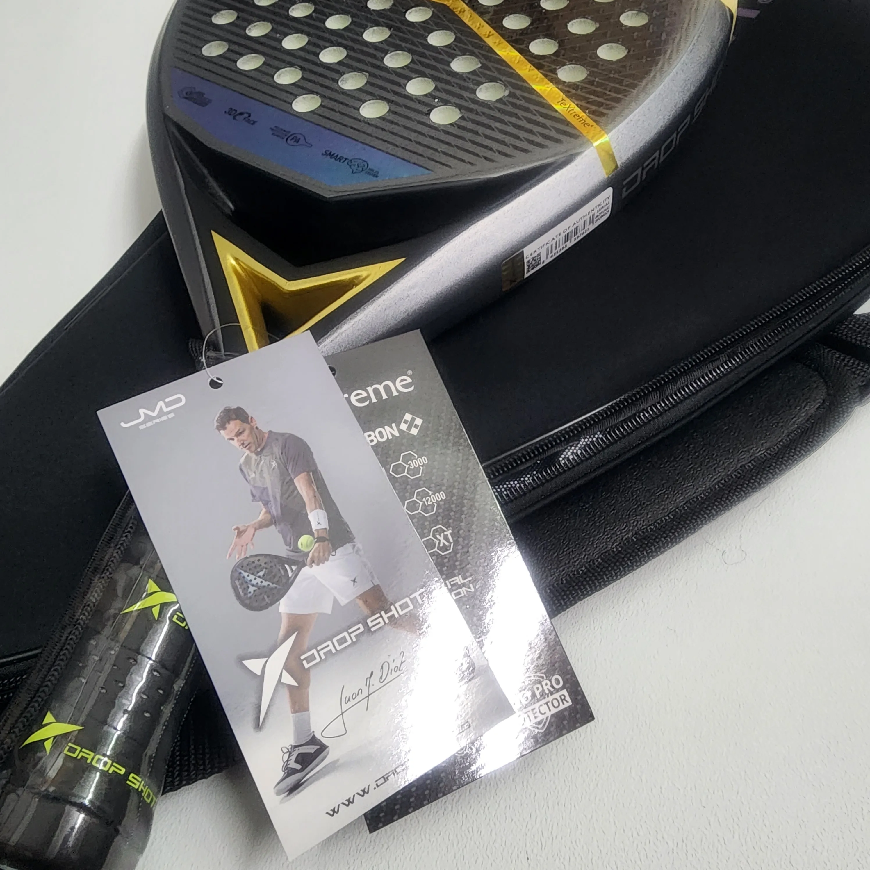Padel Tennis Racket 12k Carbon Fiber Rough Surface High Balance EVA SOFT Memory Paddle