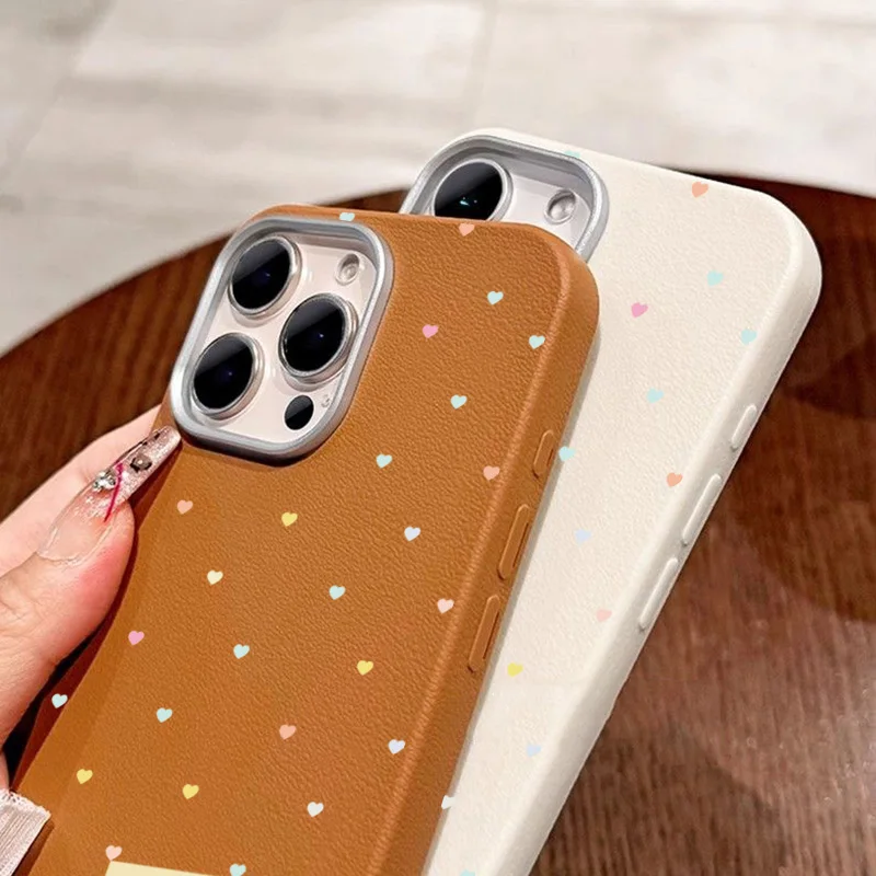 Colorful Love Heart Leather Shockproof Phone Cover Gift