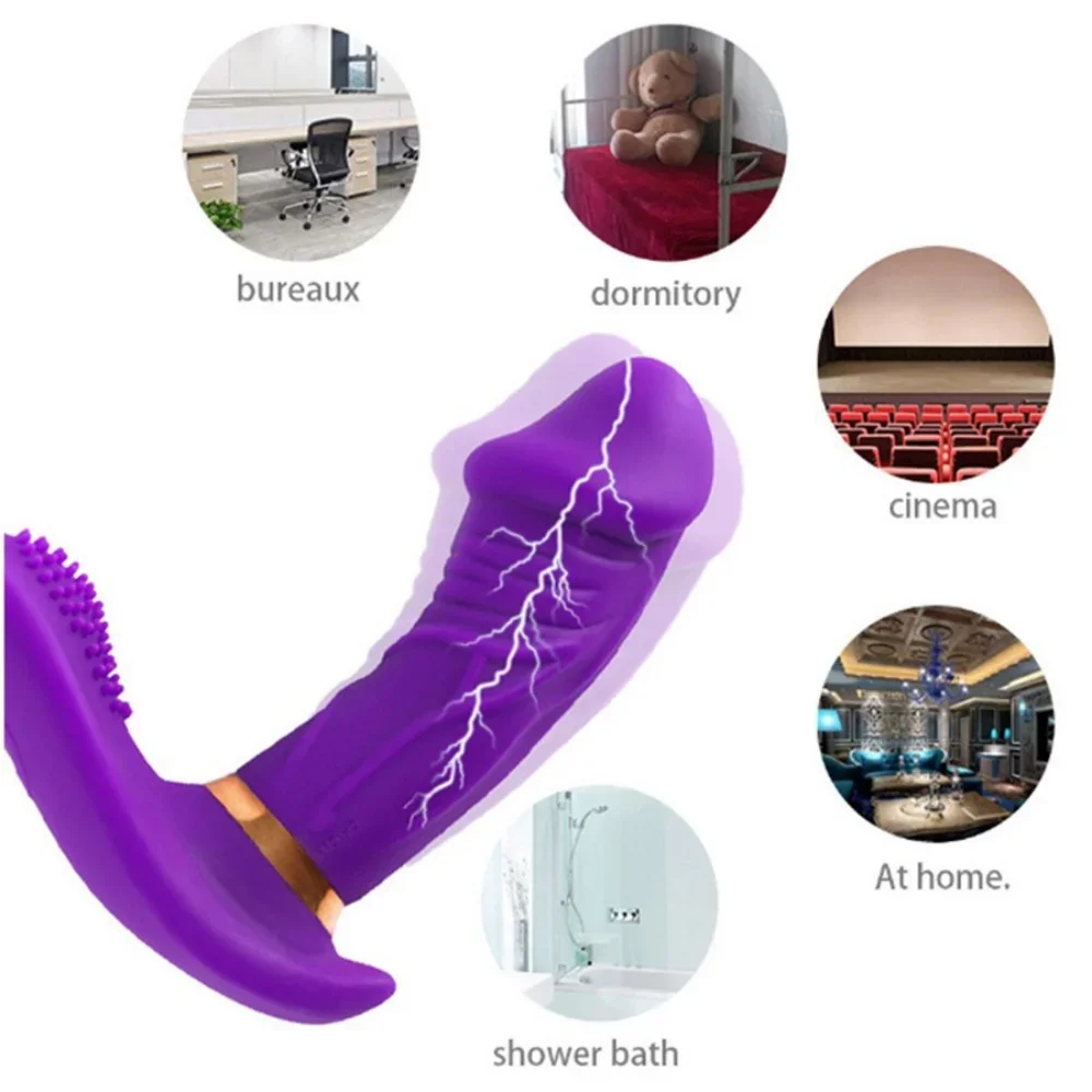 NEW 1PCS 10-Frequency Dual Vibration Strap On Dildo Clitoris Stimulator G spot Vibrator Masturbation Sex Toys for Woman Female