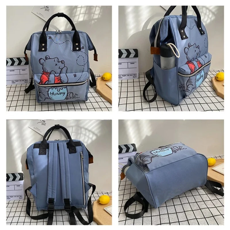 Disney Pooh Bear New Diaper Bag Backpack Cartoon Cute Baby Bag Fashion Baby Diaper Bag Large Capacity Multi Function