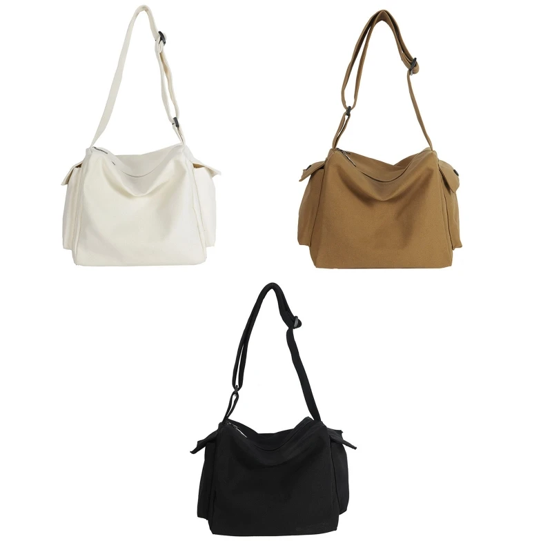 

Portable Large Capacity Canvas Shoulder Bag Crossbody Bags Tote Satchel Purse for Women Men E74B