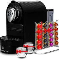 ChefWave Espresso Machine Compatible with Nespresso Coffee Capsules(Black), Pod Holder,Cups and Descaling Powder Bundle(2 Items) 1