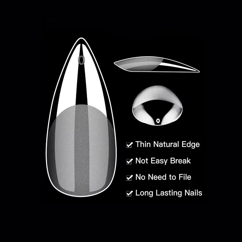 120개 풀커버 프레스온 네일 팁 스틸레토 하이힐 아몬드 코핀 프렌치 페이크 소크오프 젤 네일 익스텐션 팁