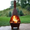 6-Foot Rustic Oxidized Cold-Rolled Steel Mexican-Style Chiminea - Rust Patina - Built-in Wood Grate 1