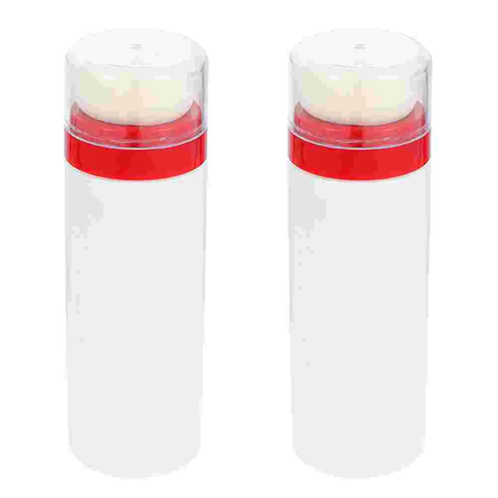 2 Pcs Body Container with Puff Powder Box Storage Bottle Talcum Baby Powders White Holder
