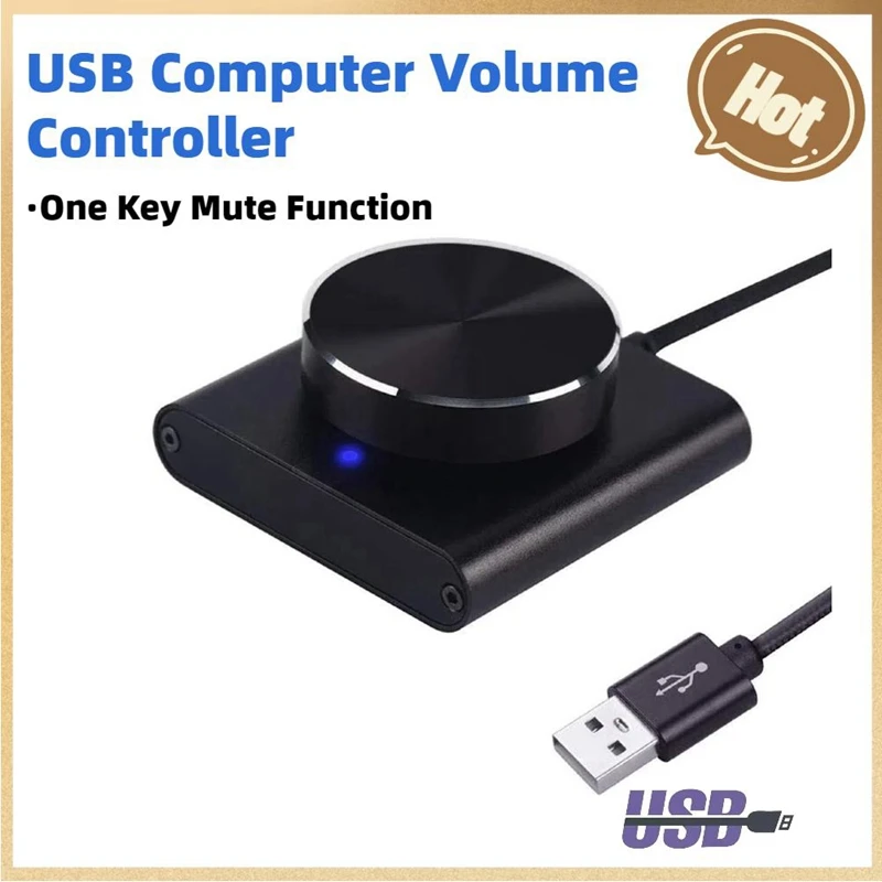 USB 볼륨 컨트롤 무손실 PC 컴퓨터 스피커, 손잡이 조절기, 원 키 음소거, 내구성 있는 디지털 컨트롤