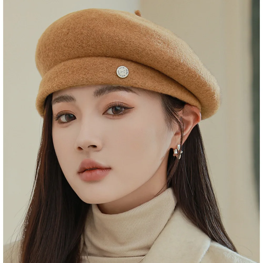 Neue leichte Luxus-Baskenmütze aus Wolle für Kinder, neuer koreanischer Herbst- und Winterstil, zeigt Gesicht, kleine Mode, Malerhut, britischer Retro-Knospenhut_voghion.com