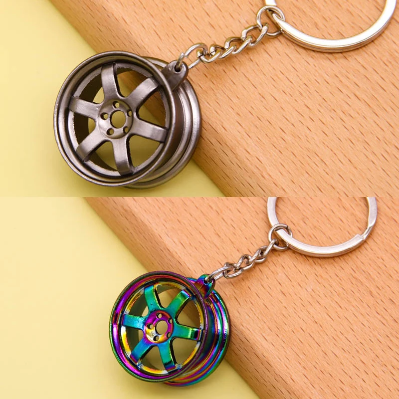 Metal Keychain com Turbo Gear Pendant, Hub De Modificação Do Carro, Alavanca Manual